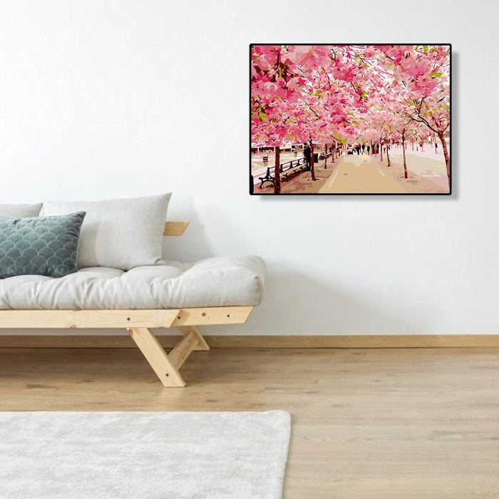 Painting By Numbers Kit DIY Tree Avenue Oil Art Picture Craft Home Wall Decor