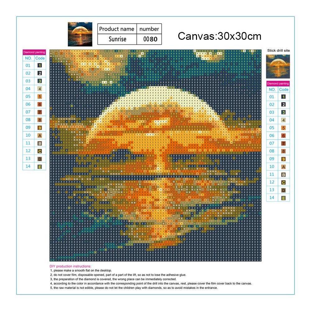 Diamond Painting - Full Round - Rising Sun Sea