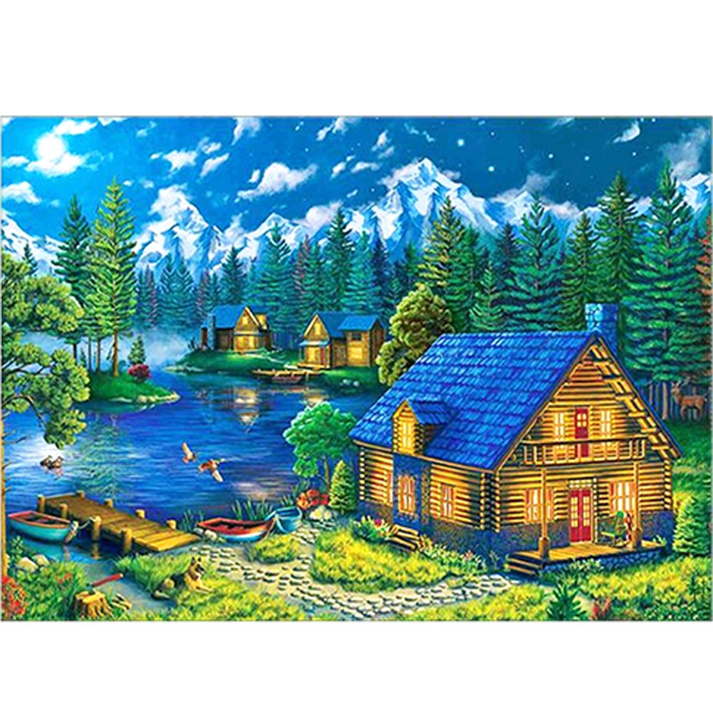 11ct Stamped Cross Stitch Rhine town (36*46cm)