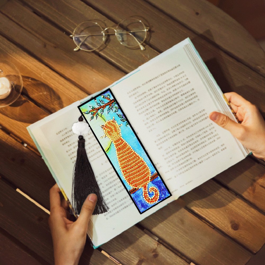 Diamond Painting Bookmark 5D DIY Special Shaped Book Marks with Tassels