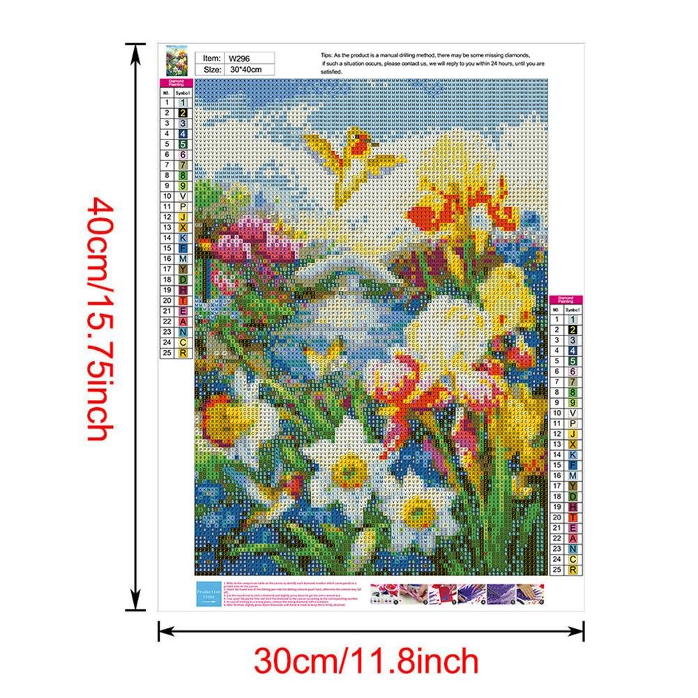 Pintura Diamante - Redondo Completo - Flores K