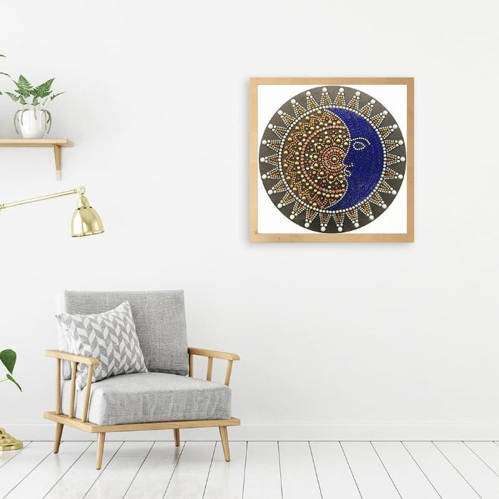 5D Diamond Painting (Part Drill) - Crystal Rhinestone - Moon Face