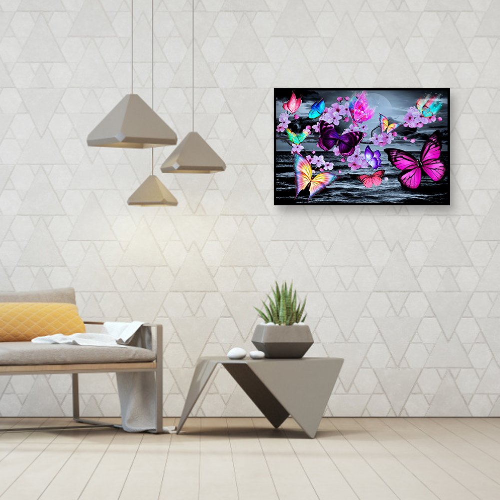 Diamond Painting - Full Round - Flower Butterfly G