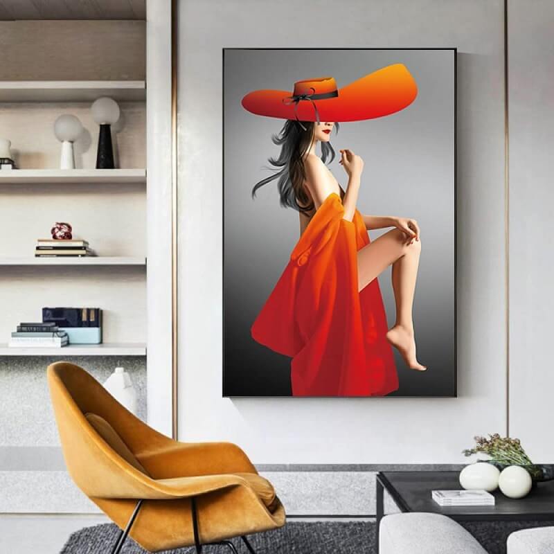 Diamond Painting - Full Round / Square - Modern Woman With Big Hat