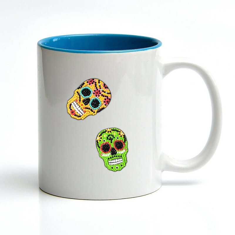 5d diy diamond painting skull cup stickers
