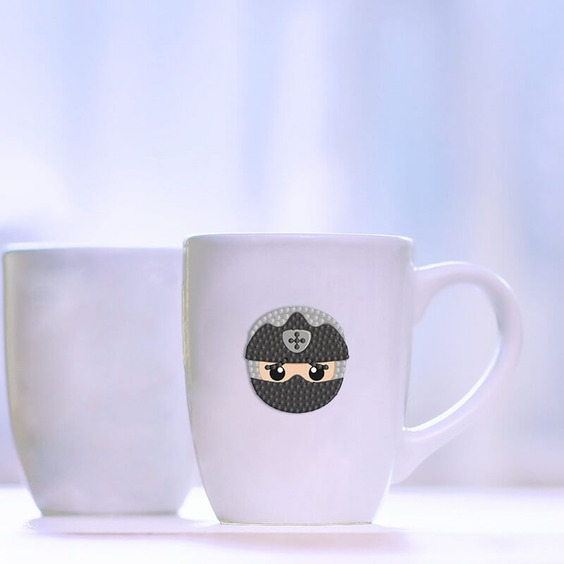 cup decorate with 5d diy ninja diamond painting sticker