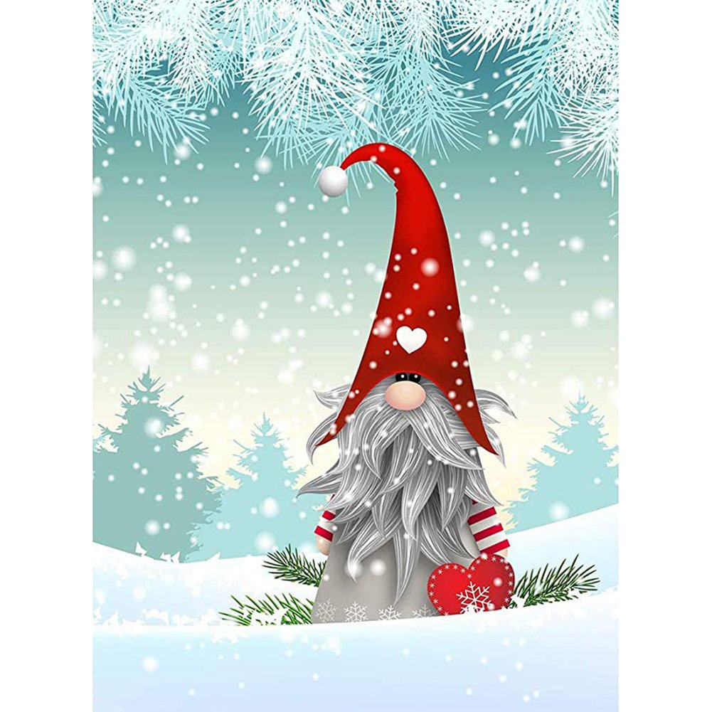 5D Diy Diamond Painting Kit Full Round Beads Goblin Gnome Christmas