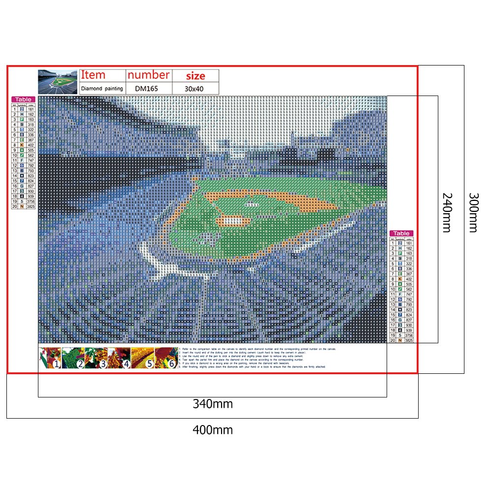 Diamond Painting - Full Round - Baseball Field