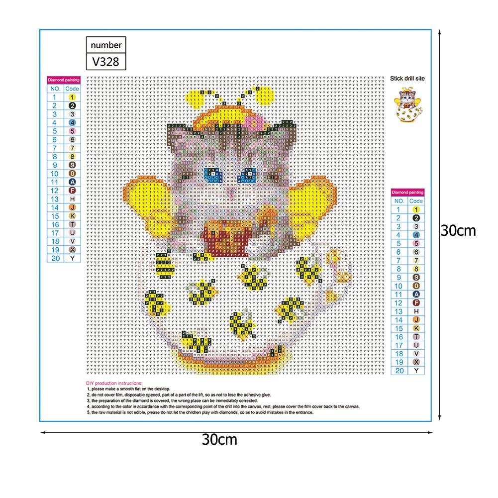 Diamond Painting - Full Round - Cup Cat