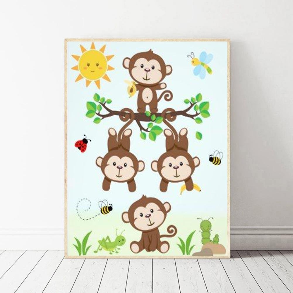 Diamond Painting - Full Round - Monkey Family