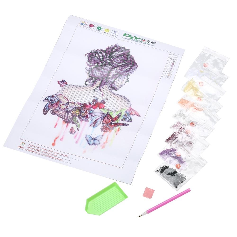 Diamond Painting - Partial Round - Butterfly Beauty Girl