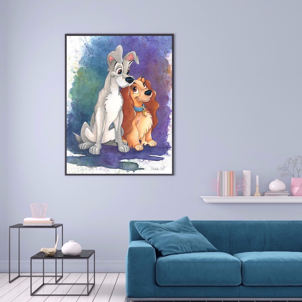 Diamond Painting - Full Round - Two Dogs