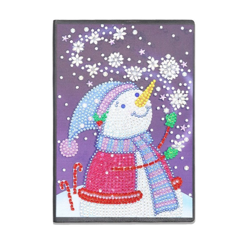 A5 5D Notebook DIY Part Special Shape Rhinestone Diary Book | Snowman【diamondpaintingsart】