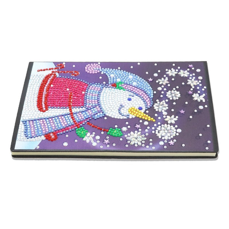 A5 5D Notebook DIY Part Special Shape Rhinestone Diary Book | Snowman【diamondpaintingsart】