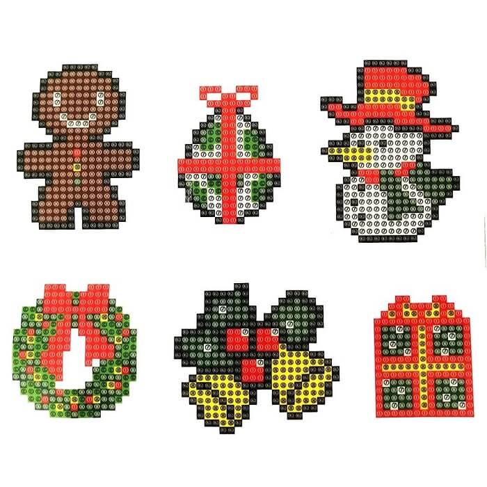 6 pieces round drill diamond painting Christmas stickers
