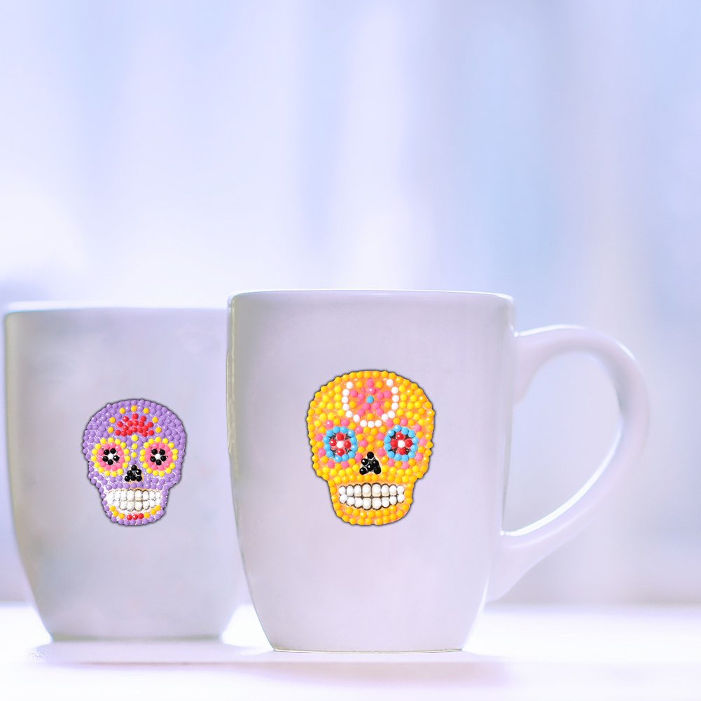 5x Diamond Painting DIY Color Skulls Sticker for Cup Book Phone Decoration