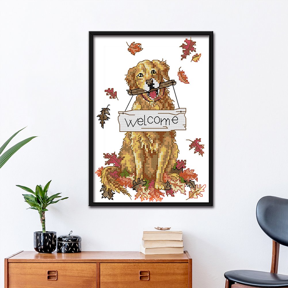 14ct Estampado Ponto Cruz - Cachorro (18*26cm)