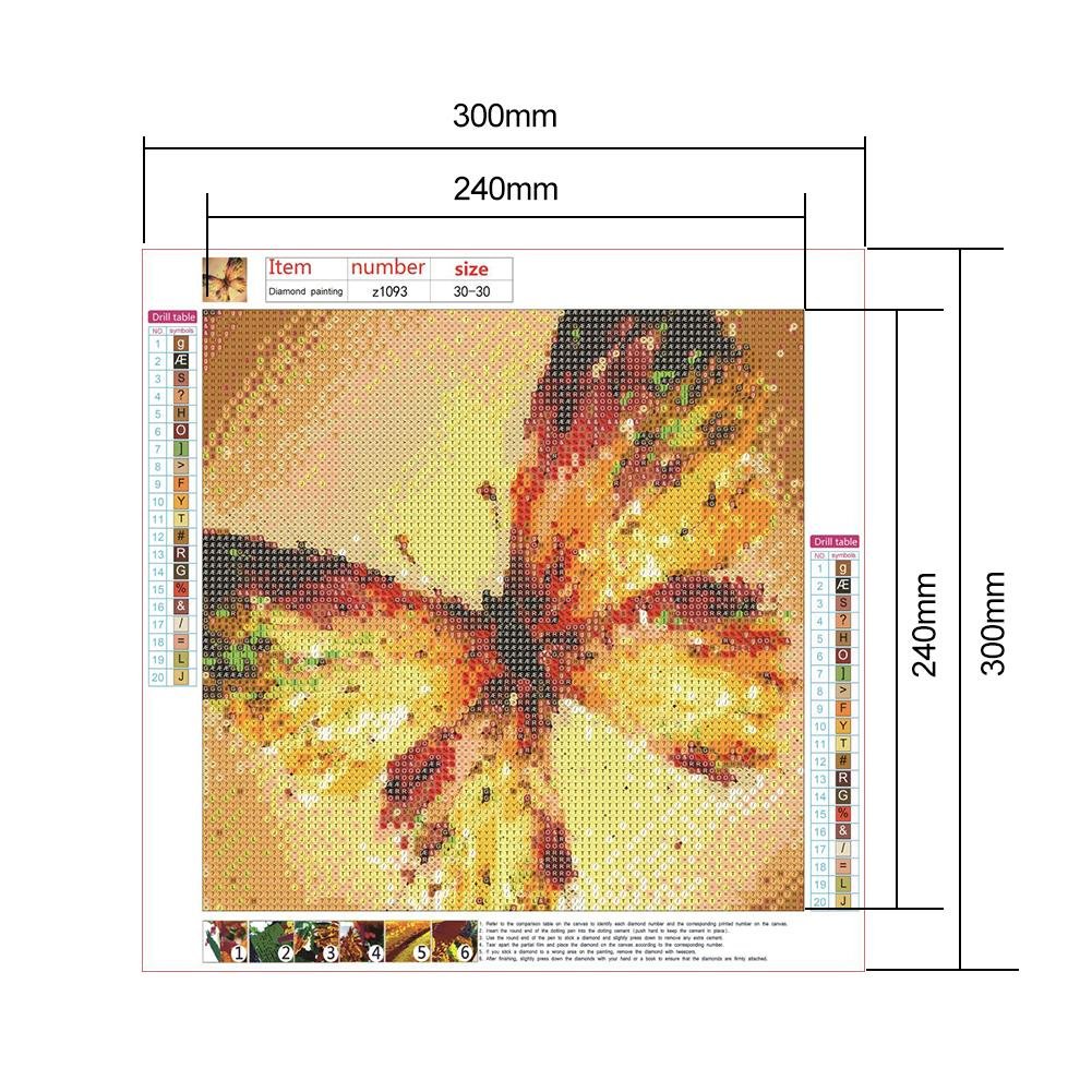 5D DIY Diamond Painting Kit - Full Round - Butterfly