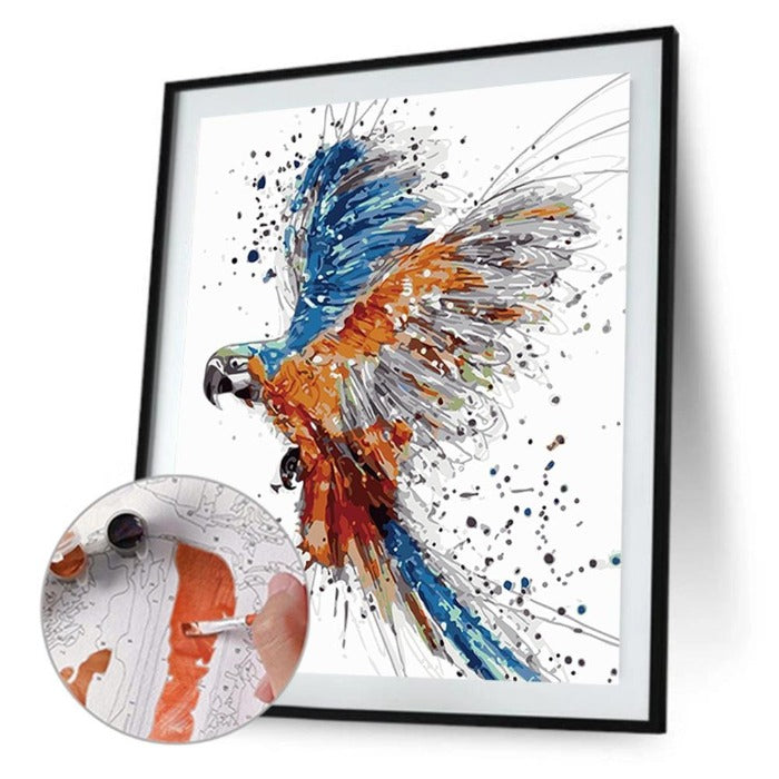 Digital Oil Painting By Numbers Colorful Eagle Canvas Acrylic Picture