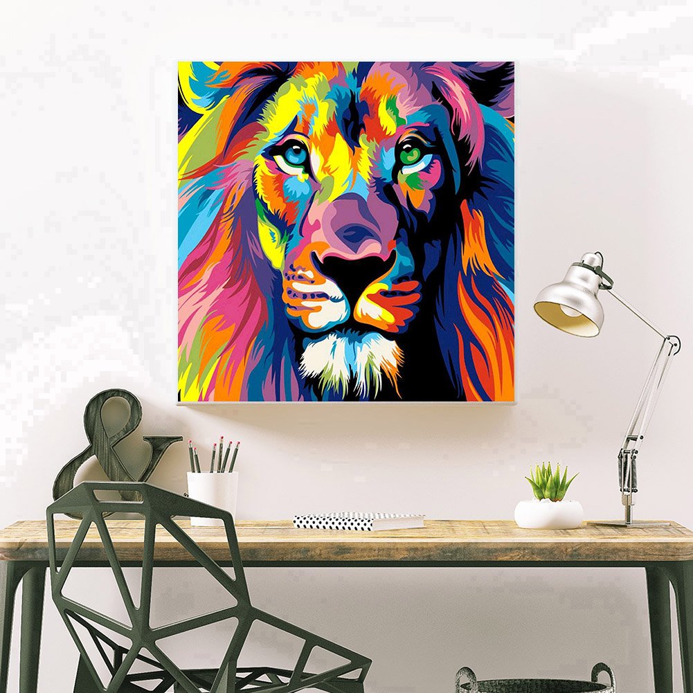 Diamond Painting - Full Round - Colorful Lion