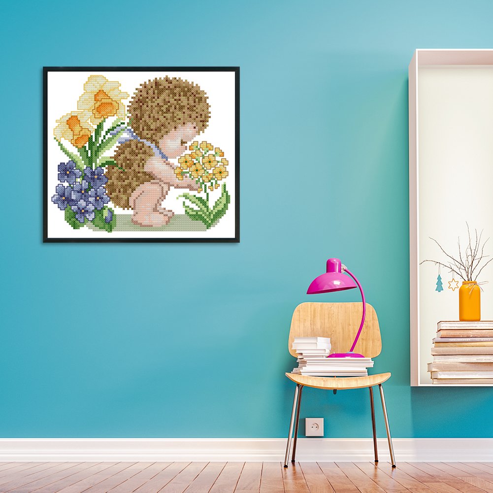 14ct Stamped Cross Stitch - Little Hedgehog (30*33cm)