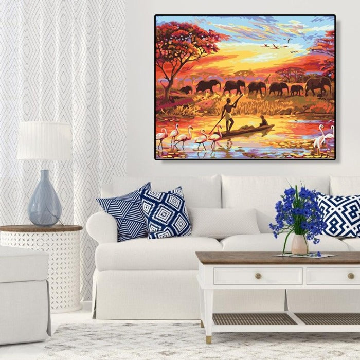 Painting By Numbers Kit Natural Landscape Canvas Oil Art Picture