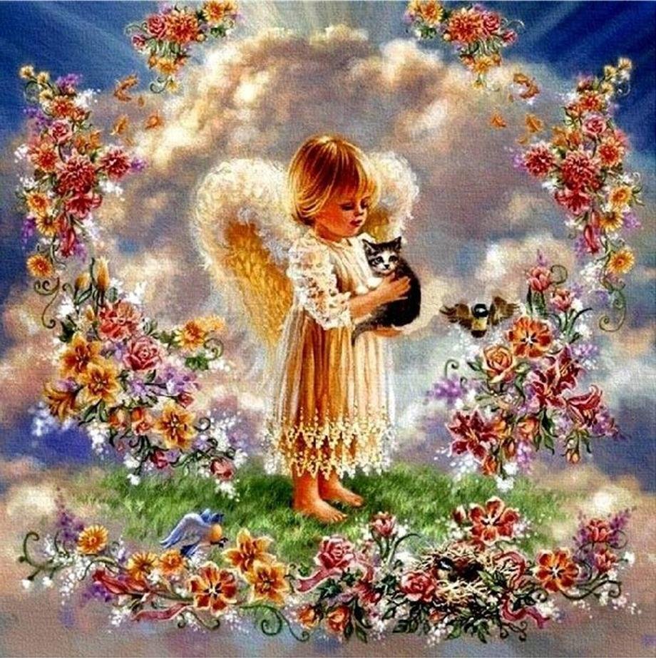 5D Diy Diamond Painting Kit Full Round Beads Little Angel