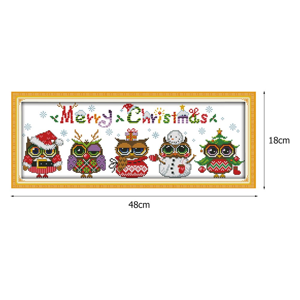Ponto cruz estampado 14ct - Feliz Natal (48*18cm)