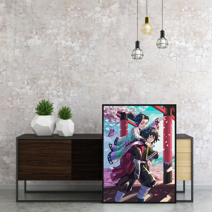 Anime Janpan Canvas Painting Frameless Oil Paint By Numbers Posters