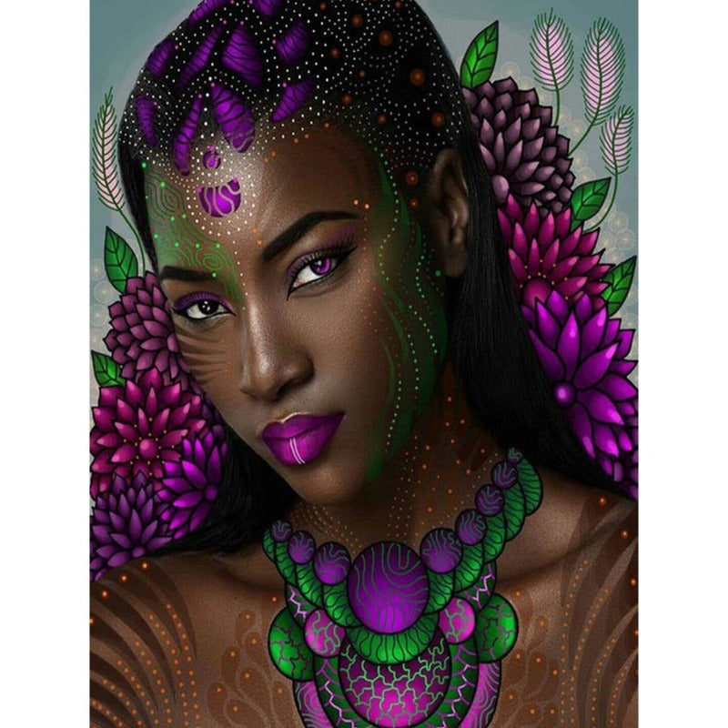 African Women DIY Full Round Diamond Painting Kits