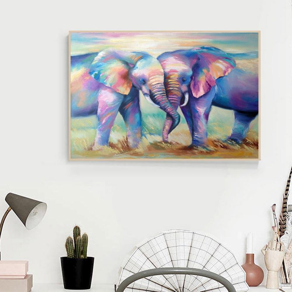 Pintura Diamante - Redondo Completo - Elefante D