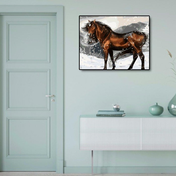 Paint By Number Oil Painting Standing Horse Craft Home Wall Decor