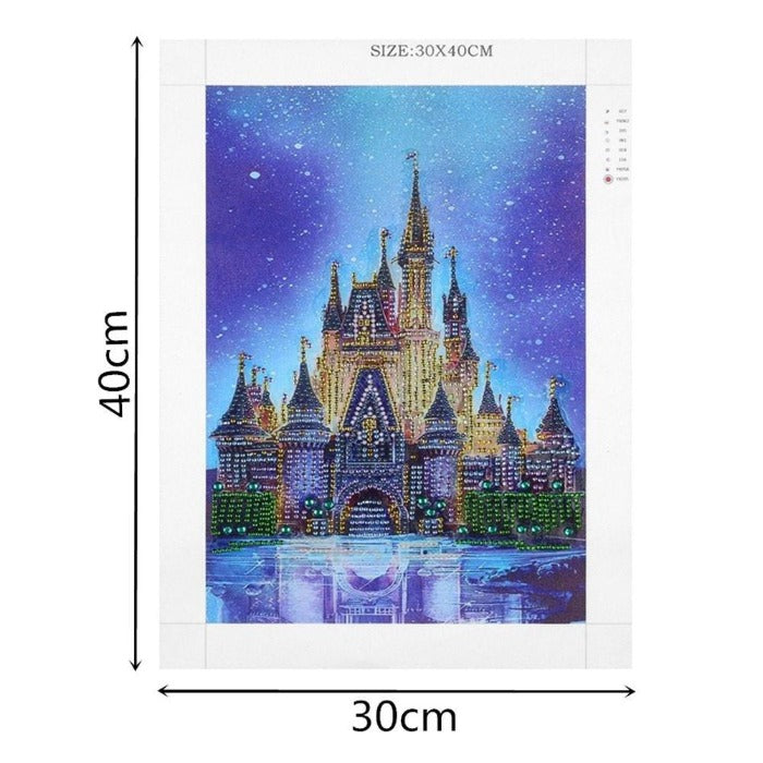 Castle Rhinestone Embroidery Canvas Size