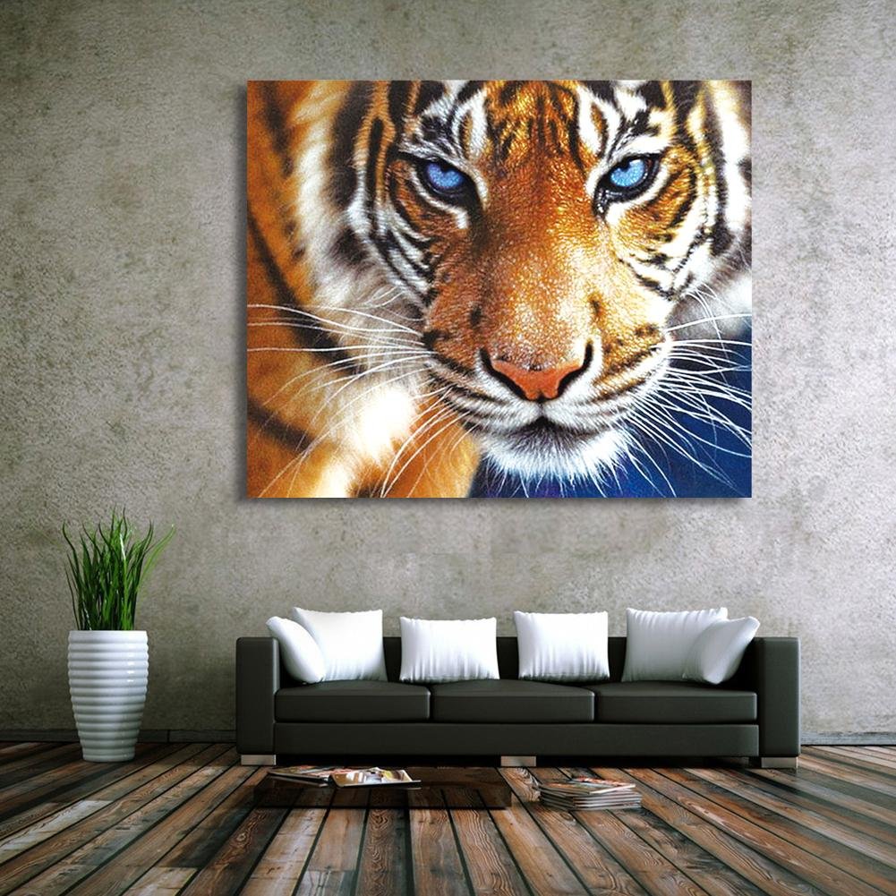 Pintura de diamante faça você mesmo em 5D - rodada completa - tigre