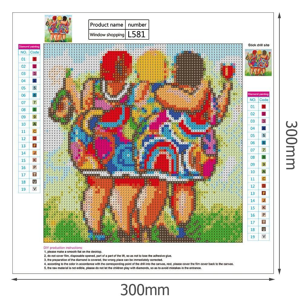5D DIY Diamond Painting Kit - Full Round - Cartoon Women