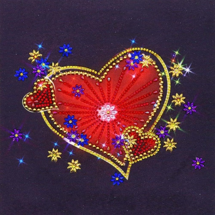 5D diamond painting (Partial paste) - Crystal Rhinestone - Red Heart