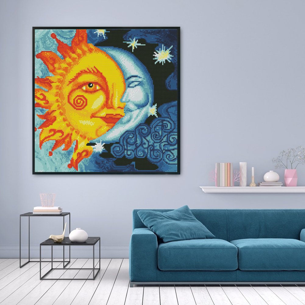 11ct Stamped Cross Stitch - Sun Moon (40*40cm)