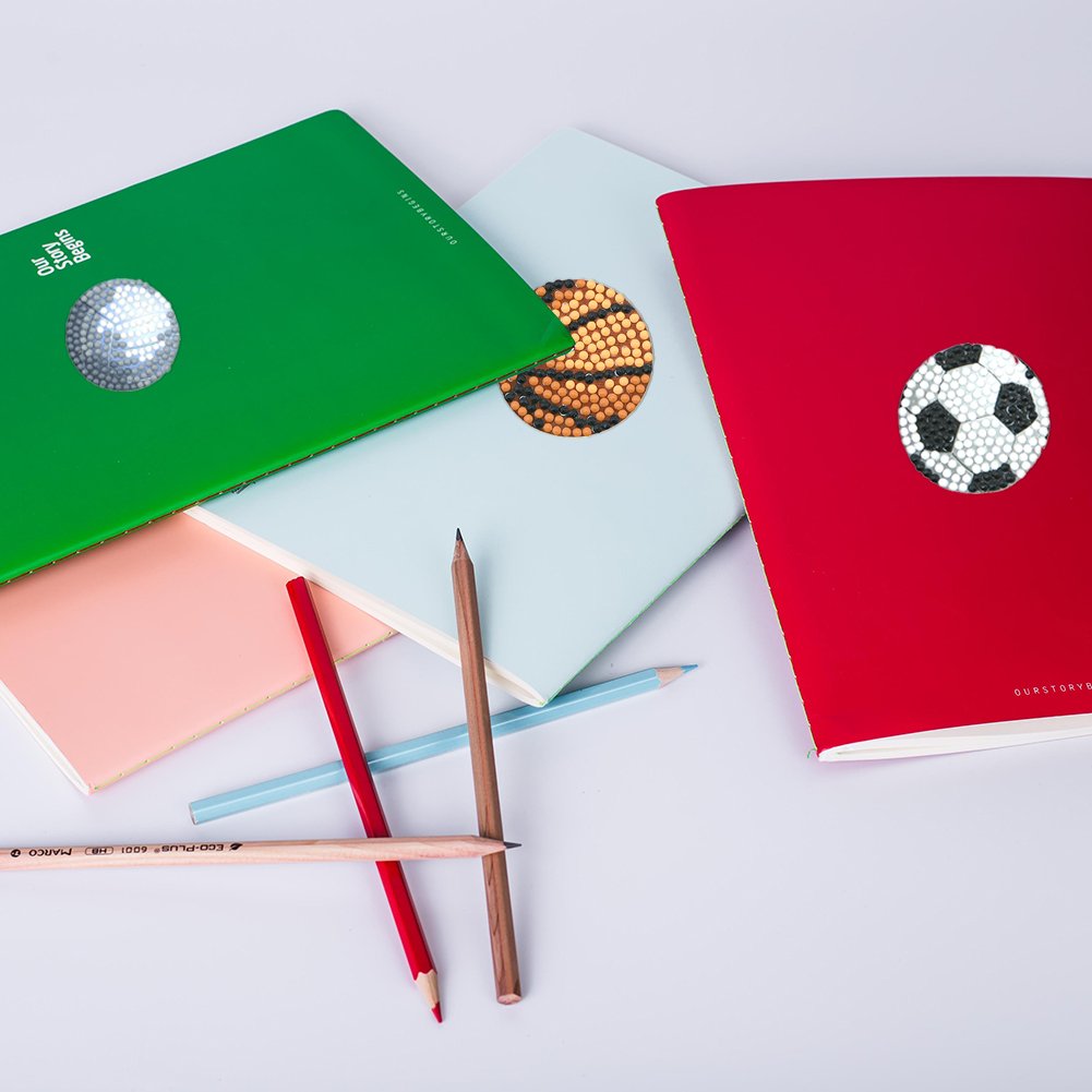 9pcs DIY Round Drill Diamond Painting Sports Ball Stickers
