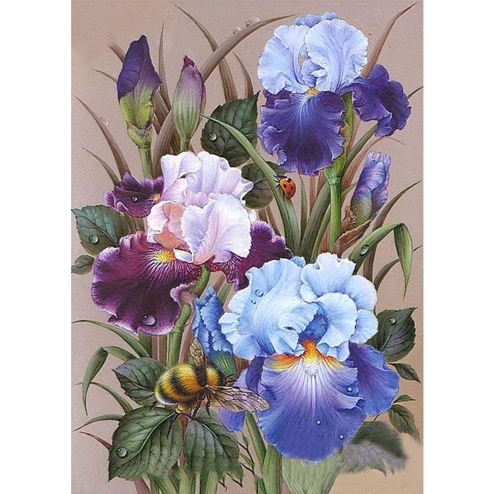 5D Diy Diamond Painting Kit Full Round Beads Flowers