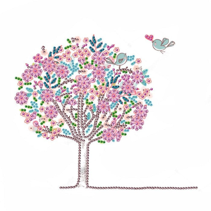 Special Shaped Diamond Painting - Crystal Rhinestone - Pink Tree