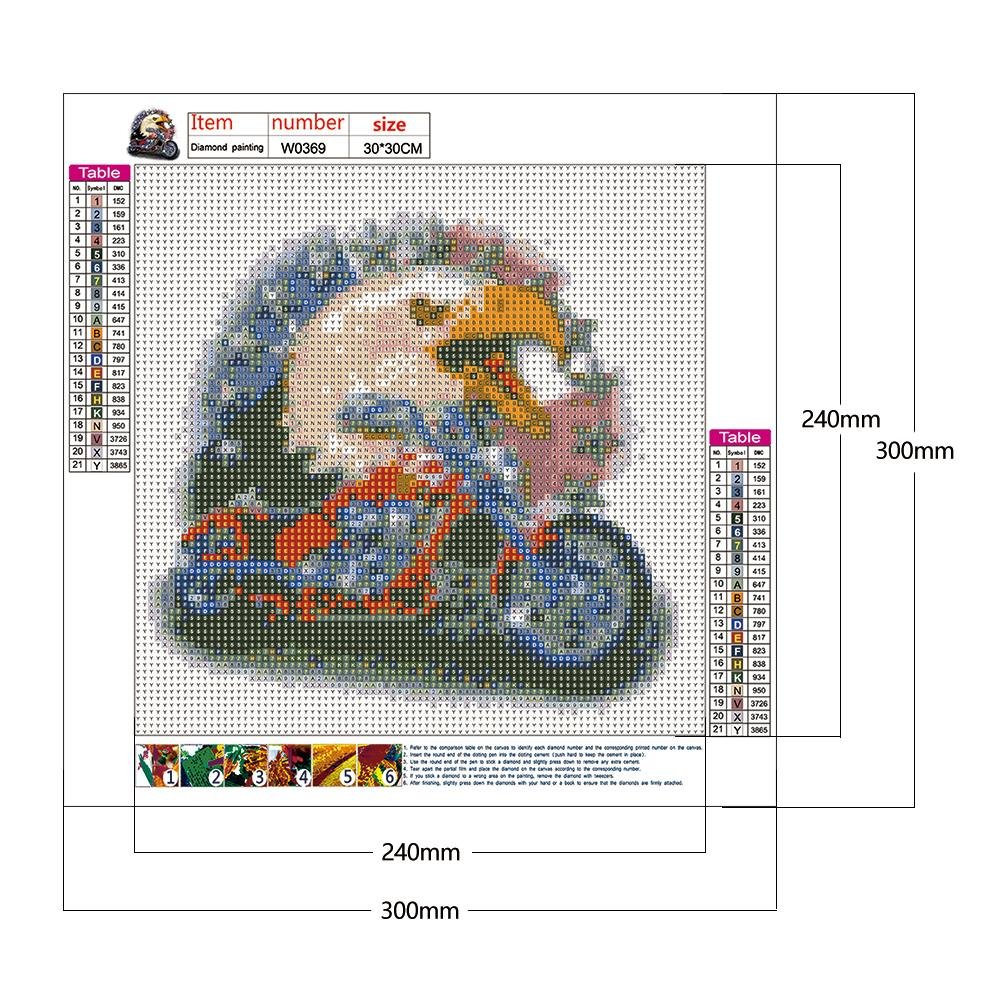Diamond Painting - Full Round - Motorcycle Eagle