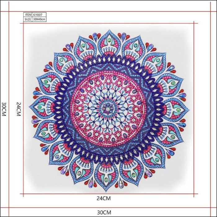Mandala DIY 5D Diamond Painting Kit Full Drill Round Diamond Crystal Rhinestone