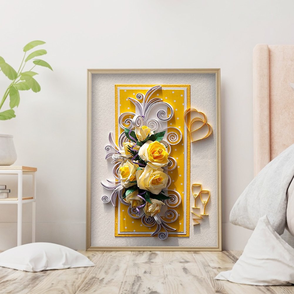 Pintura Diamante - Redondo Completo -Flor B