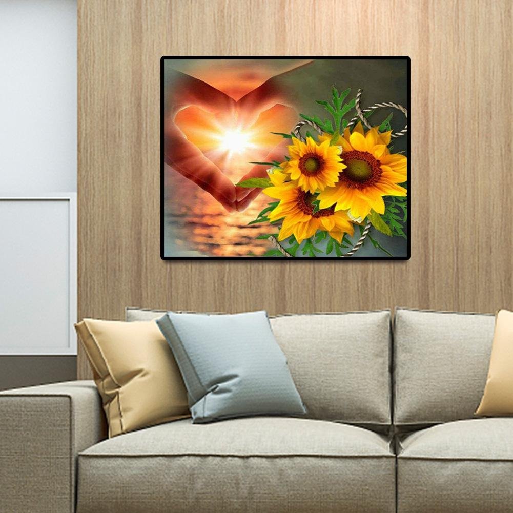Pintura Diamante - Redondo Completo - Girassol H
