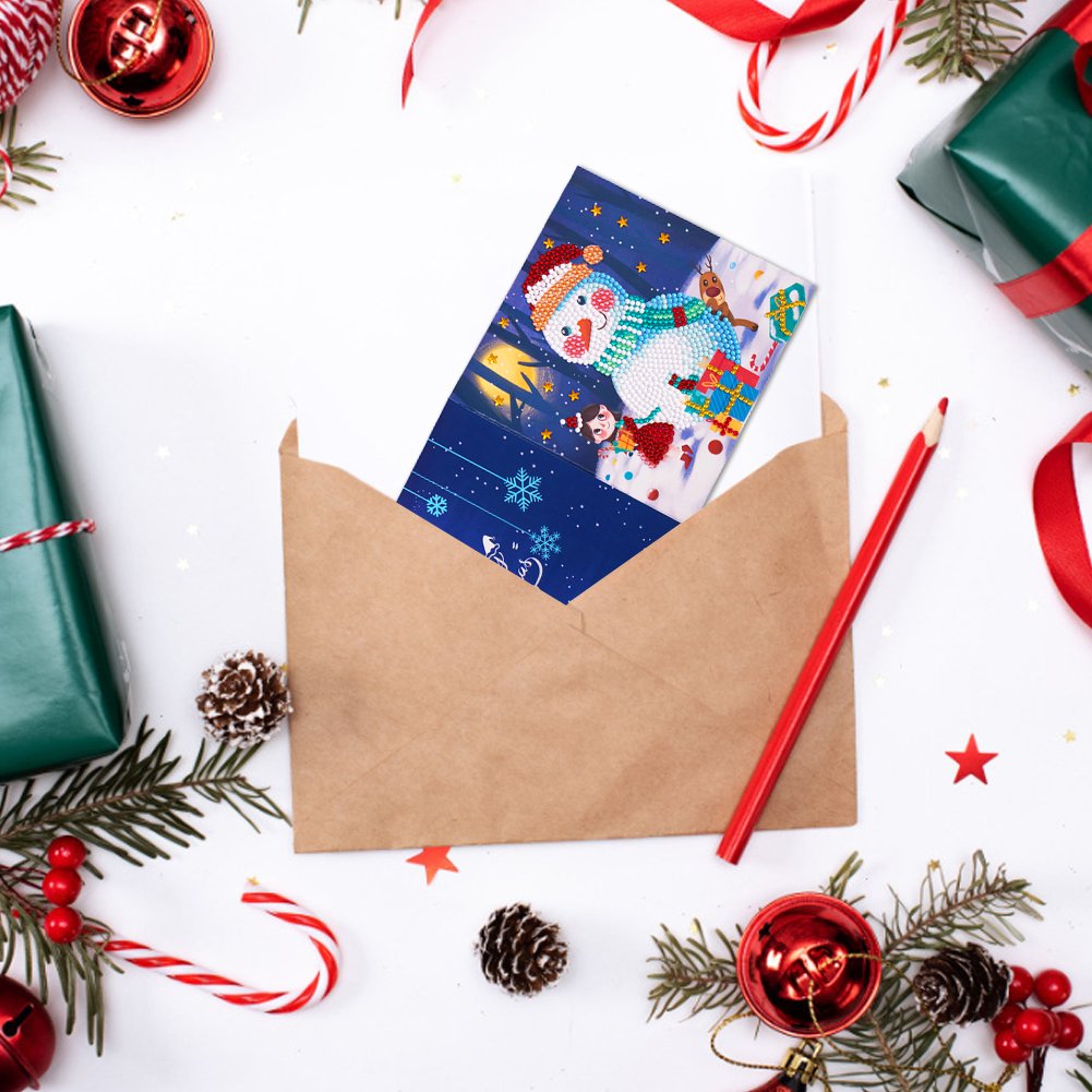 DIY Diamond Painting Greeting Card - Snowman B