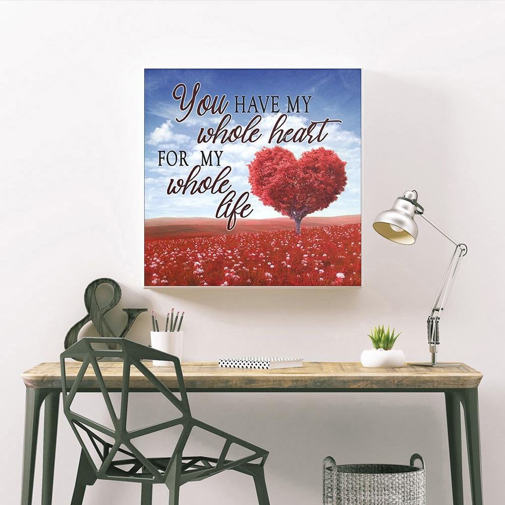 5D DIY Diamond Painting Kit - Full Round - Red Heart Tree