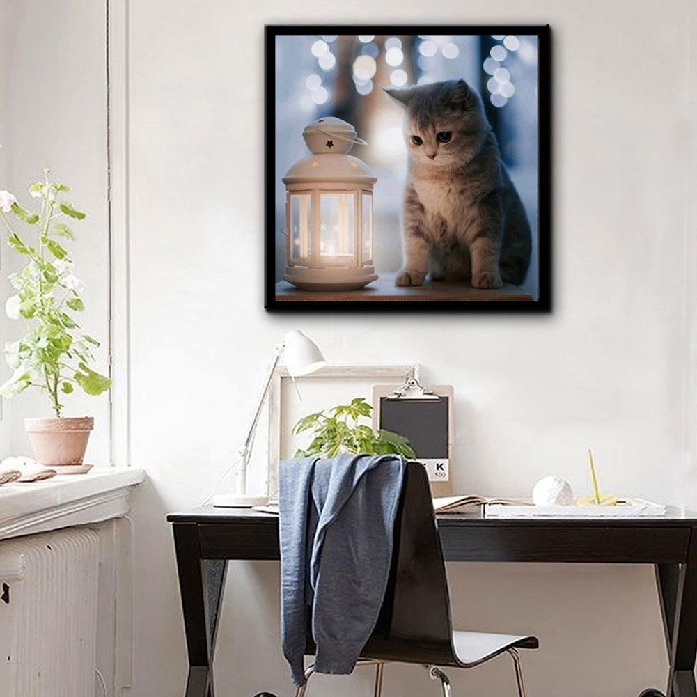 Diamond Painting - Full Round - Cat Lamp