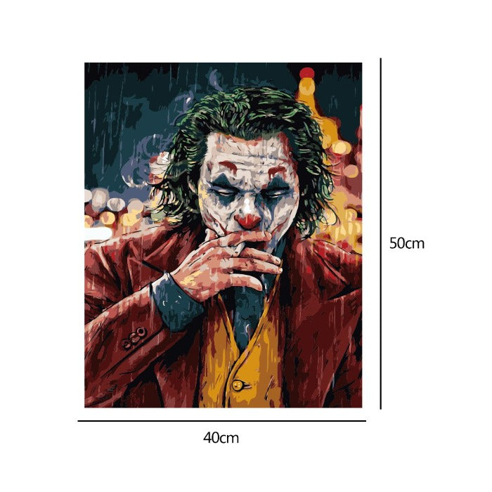 Smoking Clown Oil Painting By Numbers Canvas Coloring Picture Hand Painted Drawing