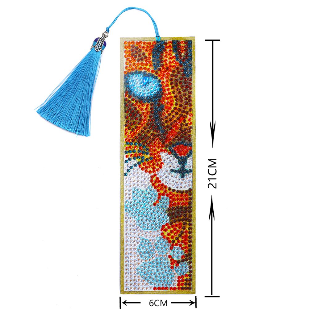 DIY Diamond Painting Bookmark with Tassel Cat