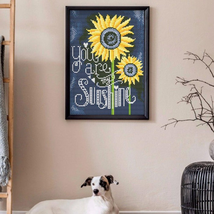 Luminous DIY 5D Crystal Rhinestone Diamond Painting Kit You are My Sunshine